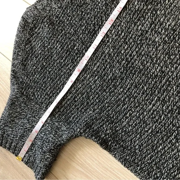 Uniqlo Wool Blend Marled Drop Shoulder Short Sleeve Sweater in Black & White S - Picture 8 of 10